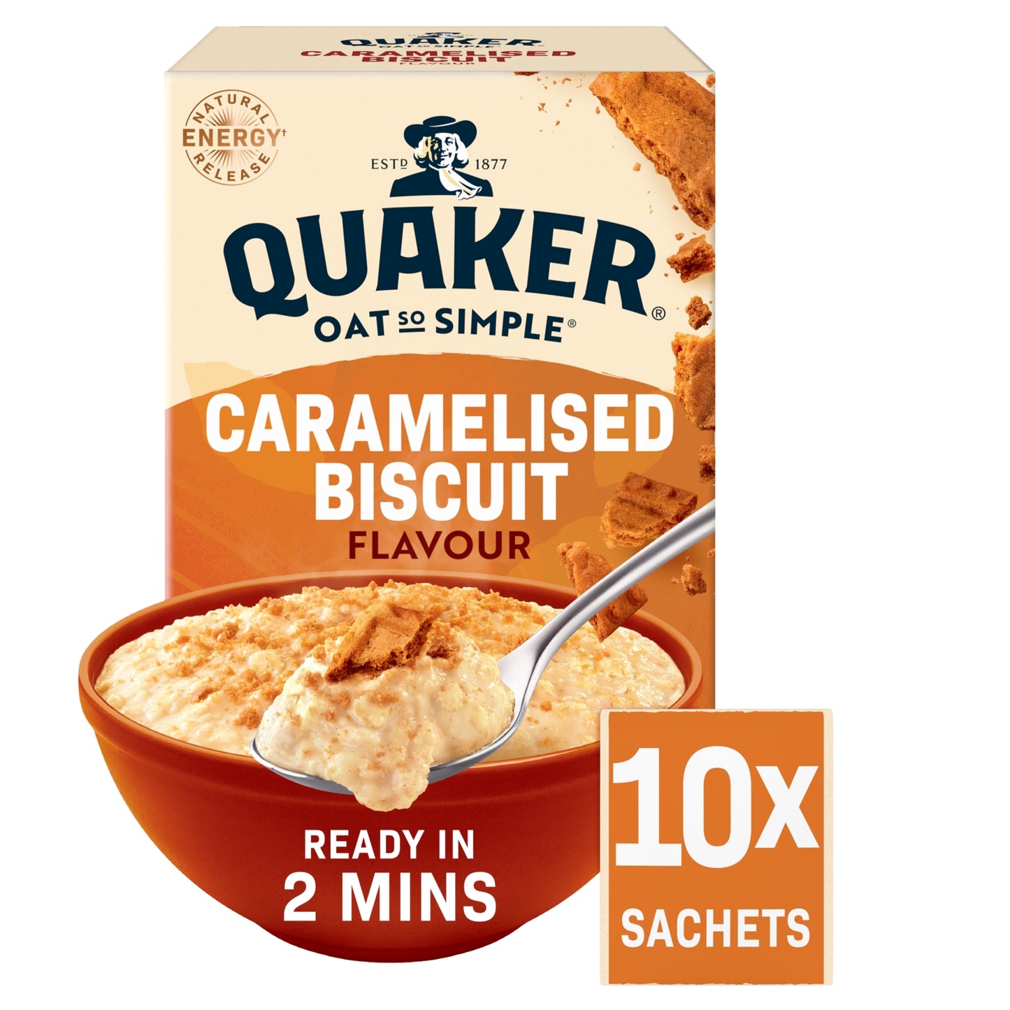 Quaker Oat So Simple Caramelised Biscuit Porridge Sachets 10 x 33.4g