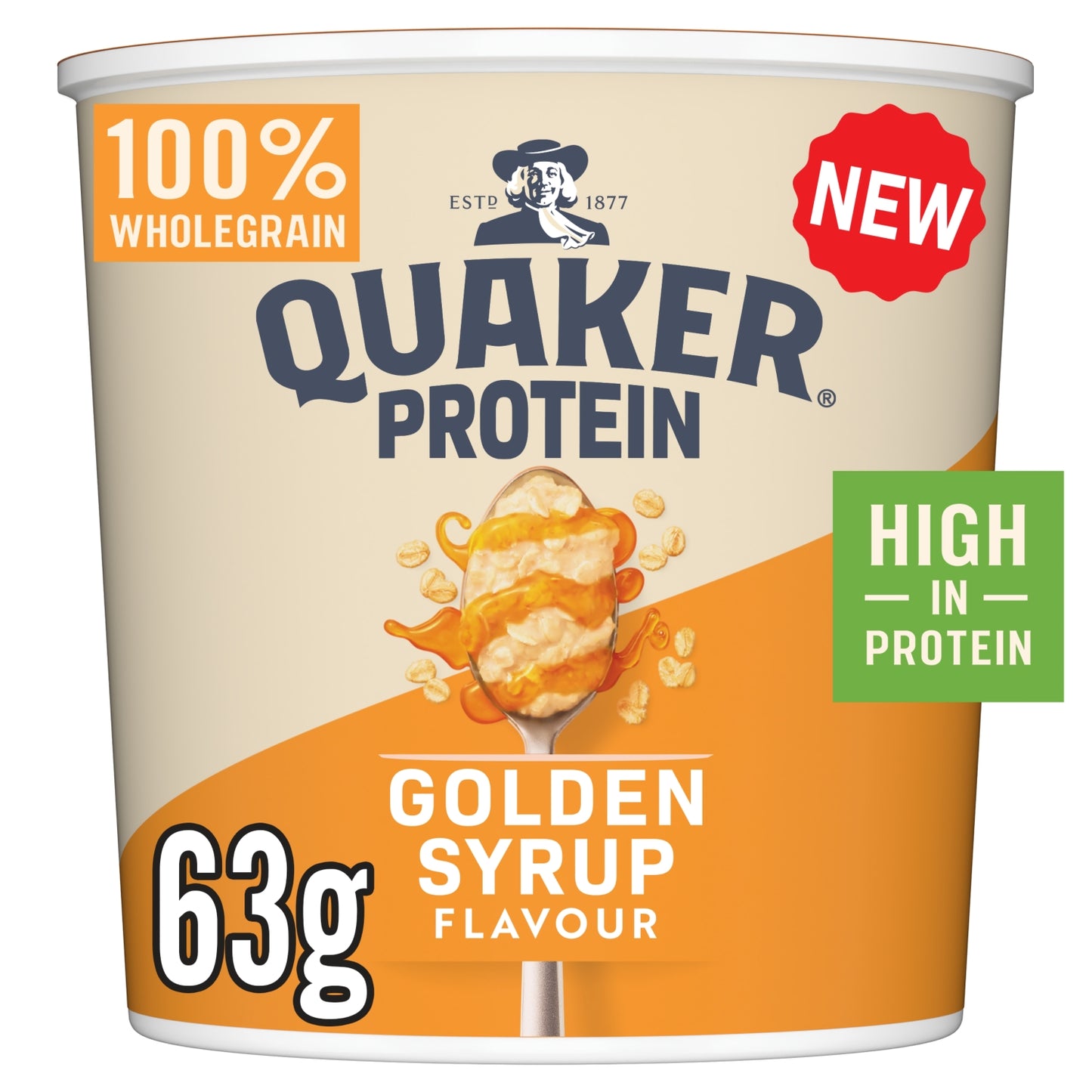 Quaker Oats High Protein Golden Syrup Porridge Pot 63g