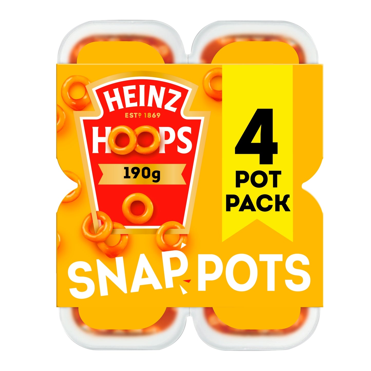 Heinz Hoops Snap Pots 4 x 190g (760g)