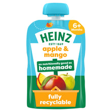 Heinz Apple & Mango Baby Food Fruit Puree Pouch 6+ Months 100g