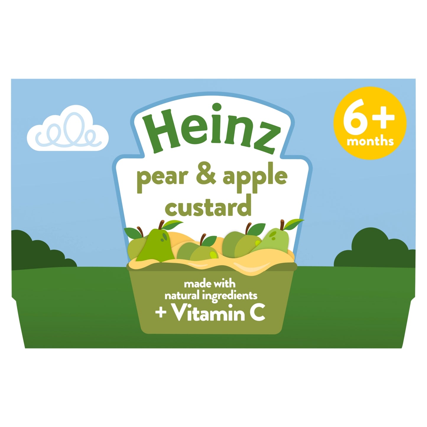 Heinz Pear & Apple Custard Pots 6+ Months 4 x 100g Baby Food