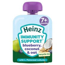 Heinz Baby Food Blueberry, Coconut & Oat Immunity Support fruit pouch 7+ Months 85G