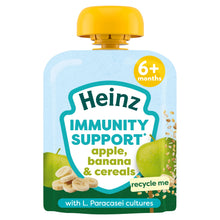 Heinz Baby Food Apple, Banana & Cereals Immunity Support Pouch 6+ Months 85g
