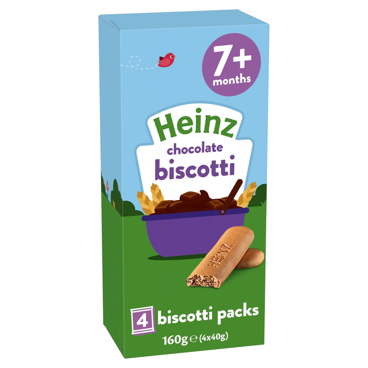 Heinz Chocolate Biscotti Baby Food Snacks Multipack 7+ Months 160g