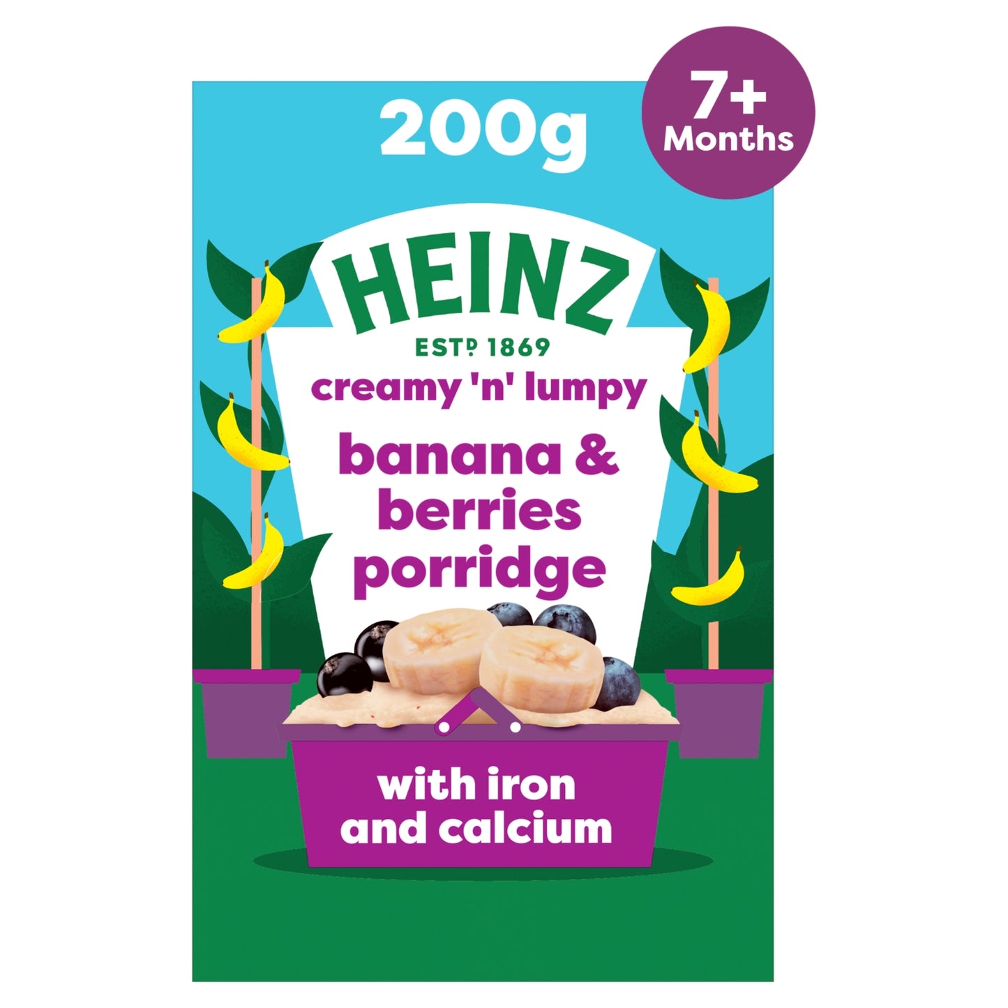 Heinz Baby Food Banana & Berries Porridge 7+ Months 200g
