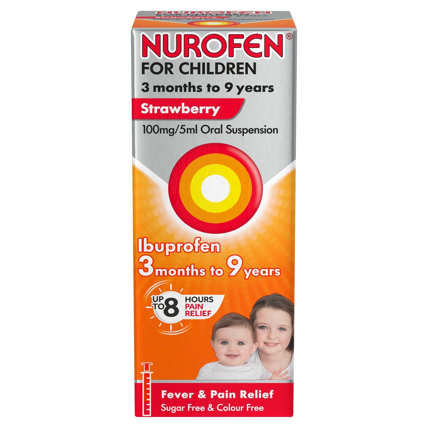 Nurofen for Children Strawberry Oral Suspension 3mths to 9yrs Ibuprofen 100ml