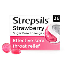 Strepsils Strawberry Sugar Free Lozenges 36 Lozenges