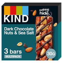 KIND Dark Chocolate Nuts & Sea Salt Bars 3 x 30g (90g)