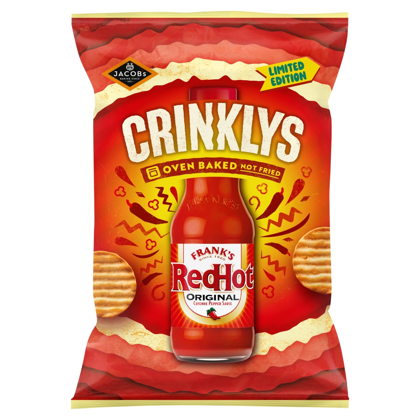 Jacob's Crinklys Frank’s RedHot 150g