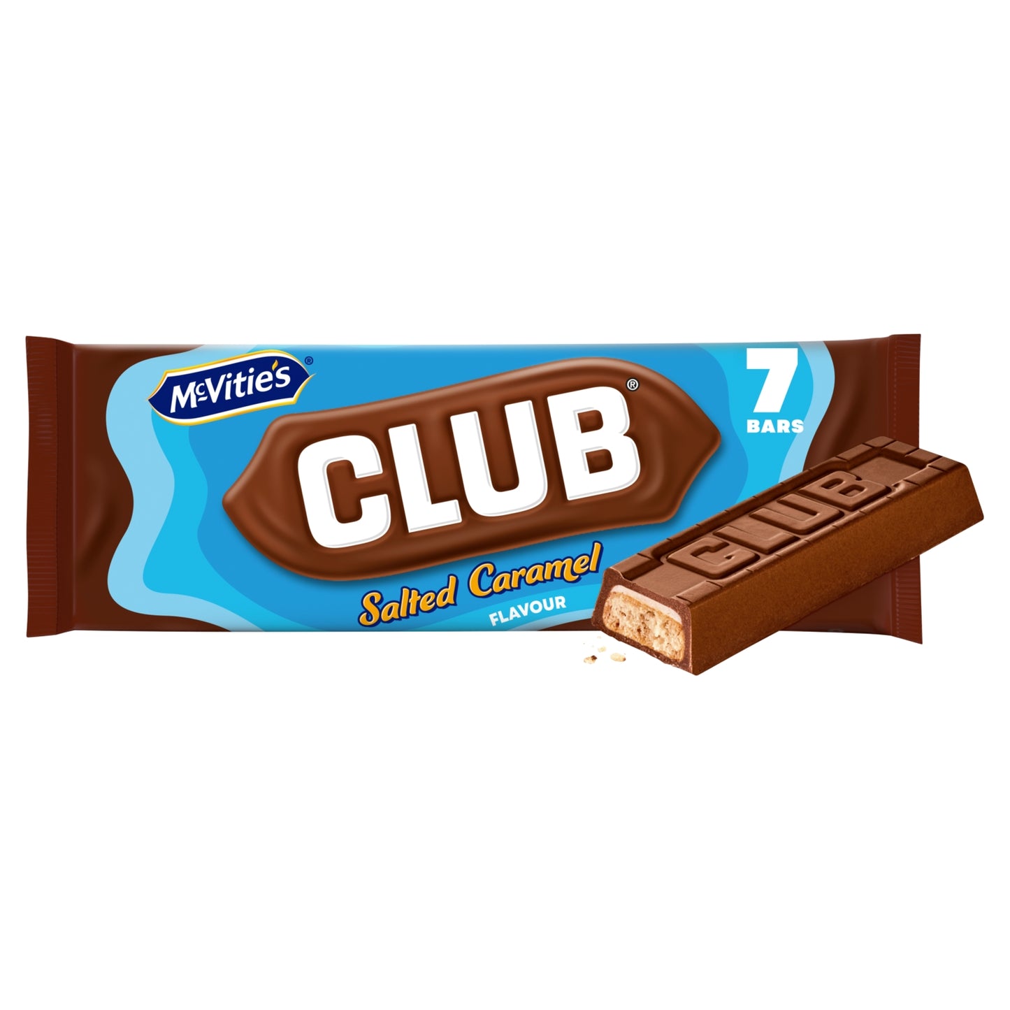 McVitie's McVitie's Club Salted Caramel Flavour Biscuit Bars Multipack 7 x 22g, 154g