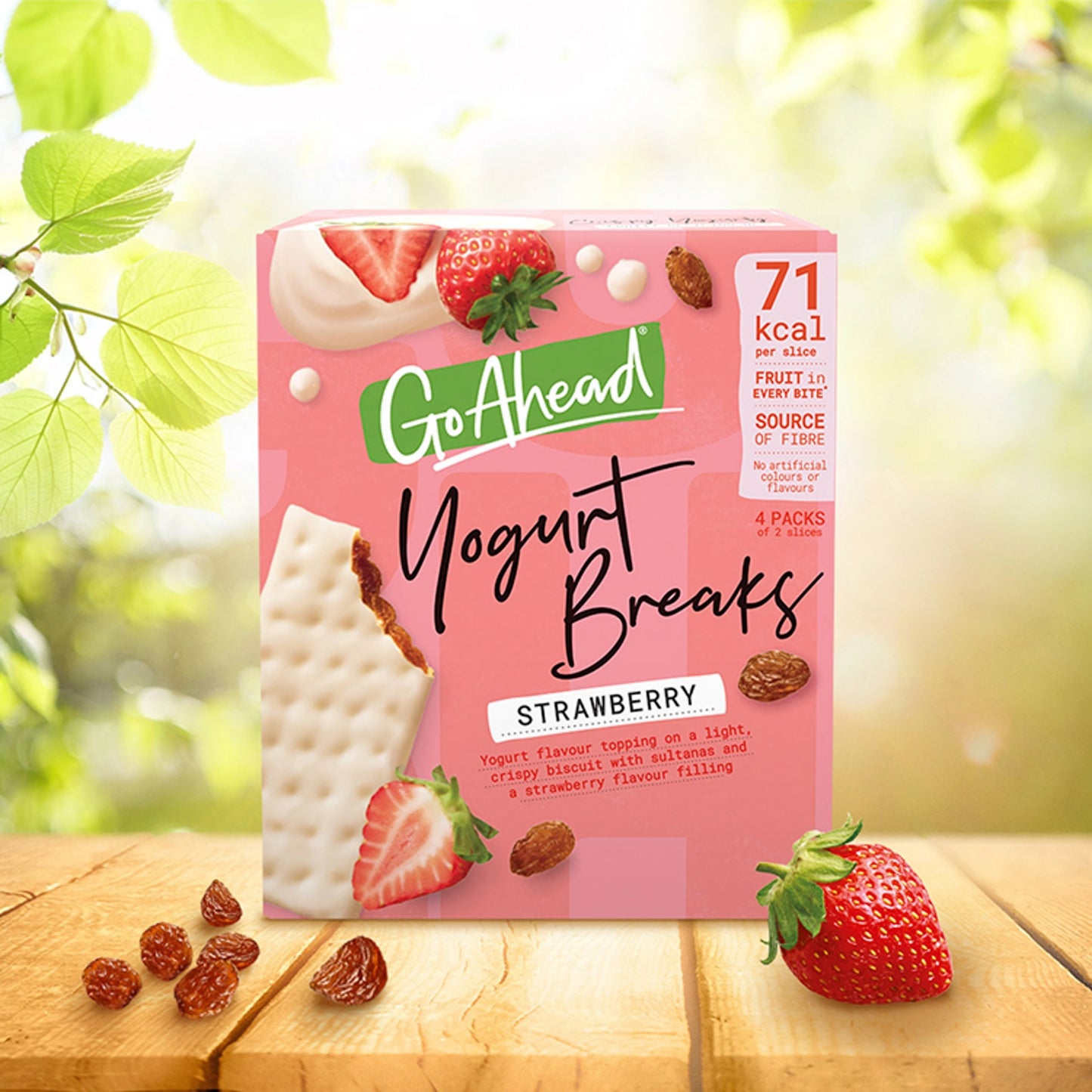 Go Ahead Strawberry Fruit Yogurt Breaks Snack Bars Multipack 4 x 35.5g, 142g
