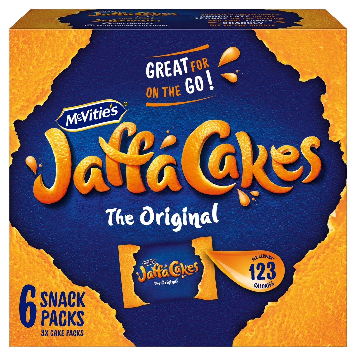 McVitie's Jaffa Cakes Original Chocolate Biscuits Snack Pack 6 x 3 Cakes, 198g