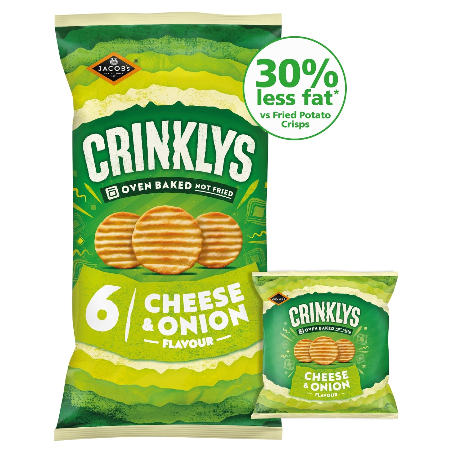Jacob's Crinklys Cheese & Onion Multipacks 6x23g