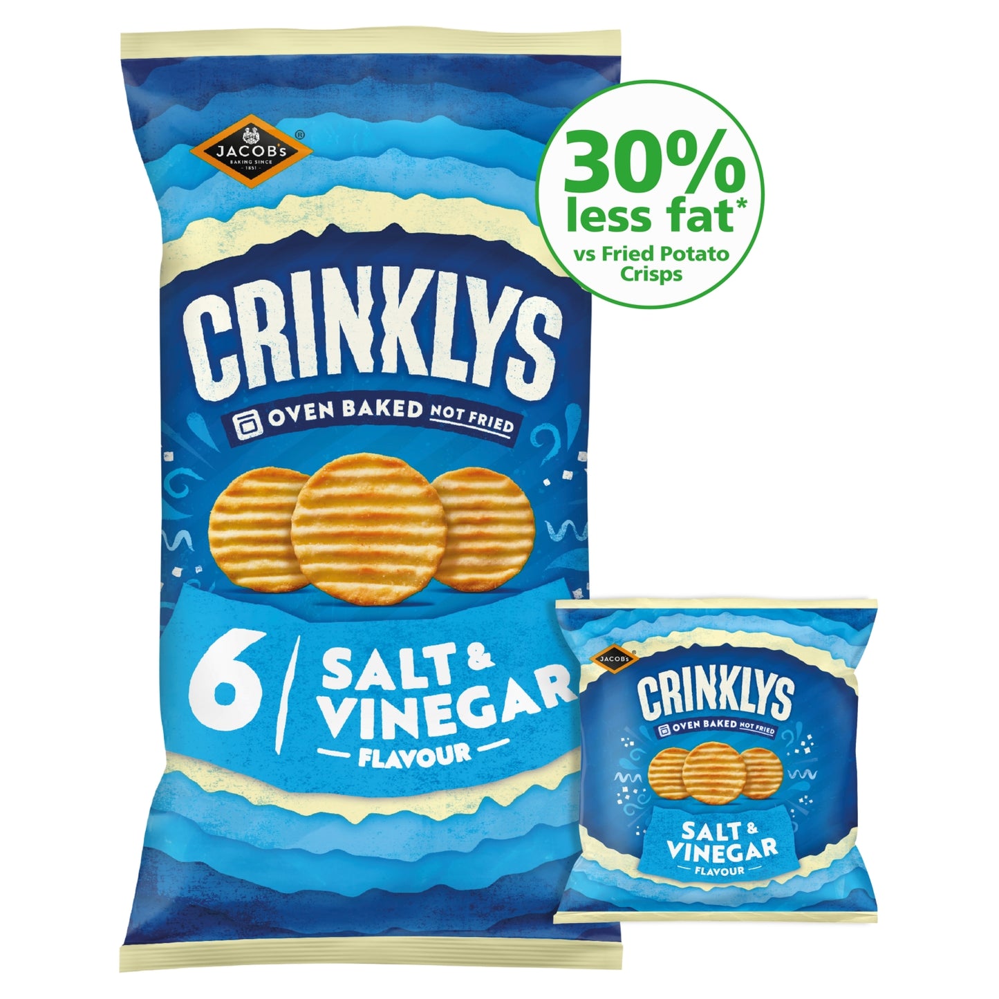 Jacob's Crinklys Salt & Vinegar Multipacks 6x23g