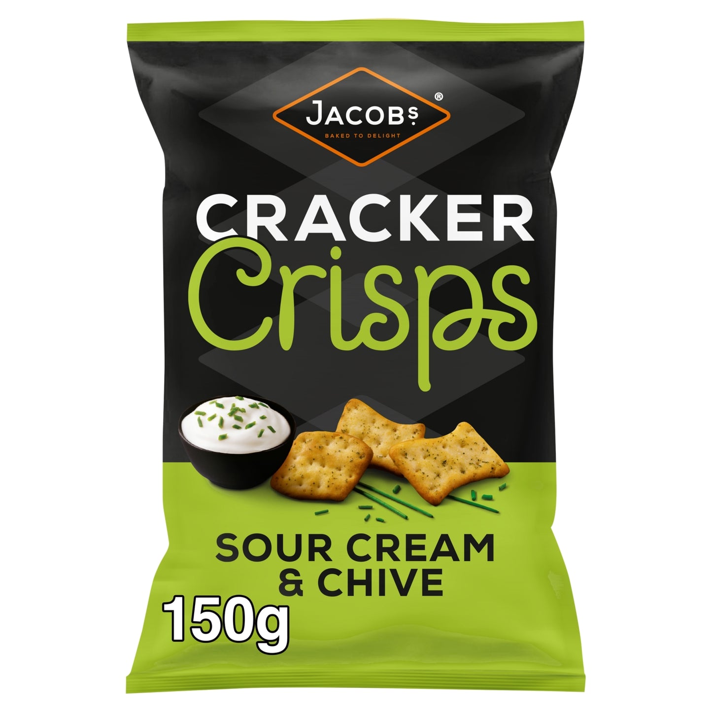 Jacob's Cracker Crisps Sour Cream & Chive Flavour Sharing Bag Crisps 150g