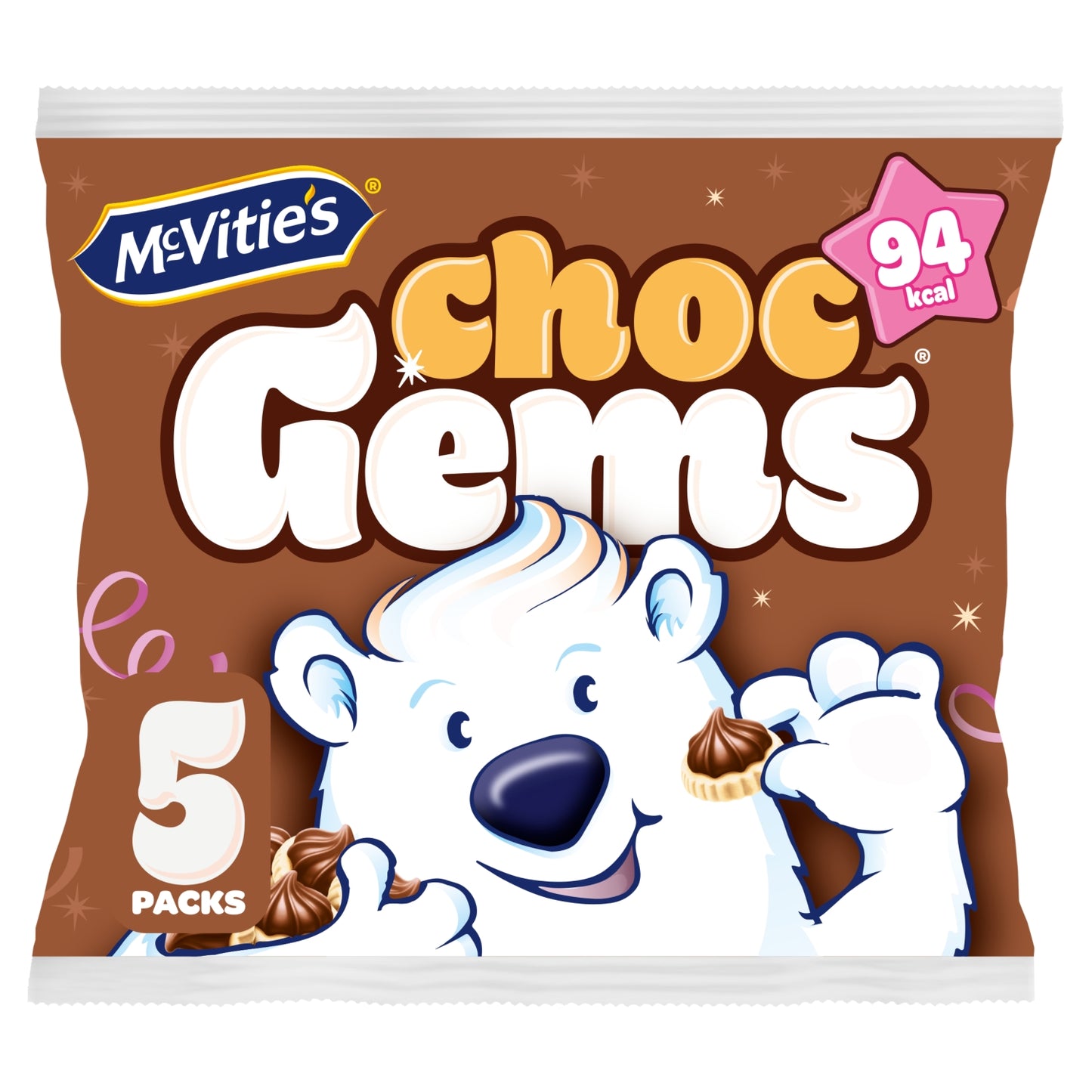 McVitie's Iced Gems Chocolate Multipack Biscuits 5 x 19g
