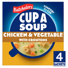 Batchelors Cup a Soup Chicken & Vegetable with Croutons 4 Instant Soup Sachets 110g