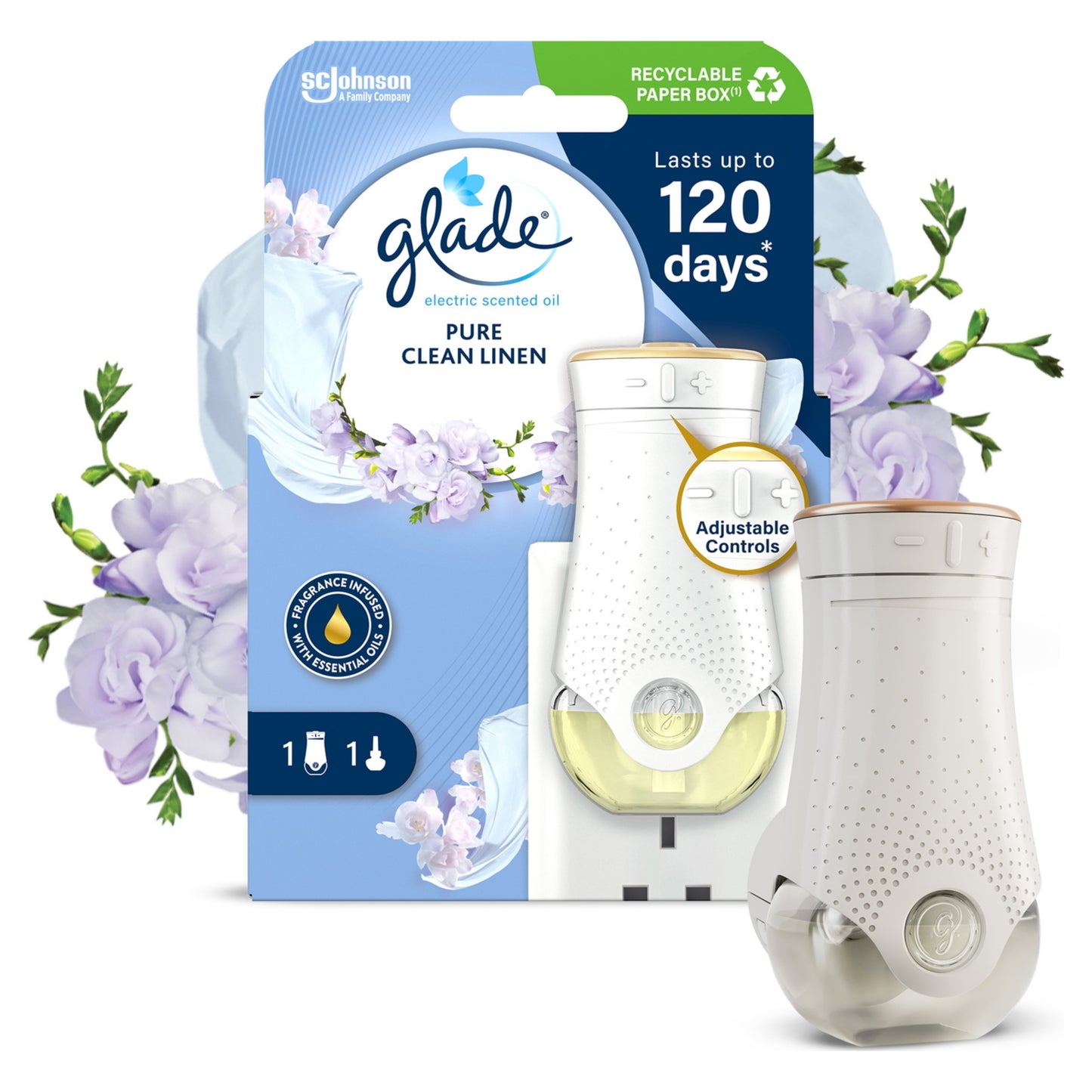 Glade Electric Scented Oil Plug In Holder & Refill Clean Linen 20ml
