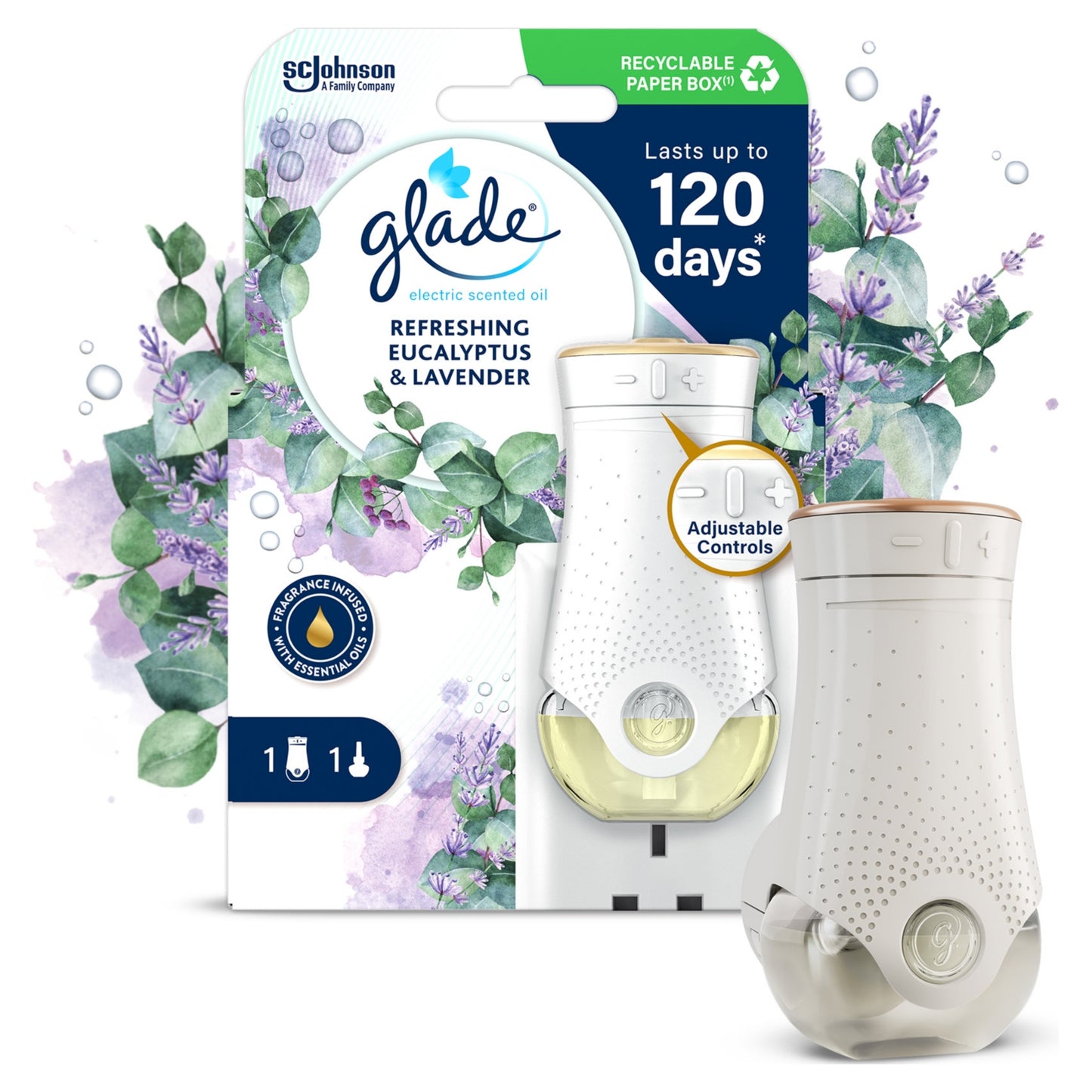 Glade Electric Scented Oil Plug In Holder & Refill Eucalyptus & Lavender 20ml