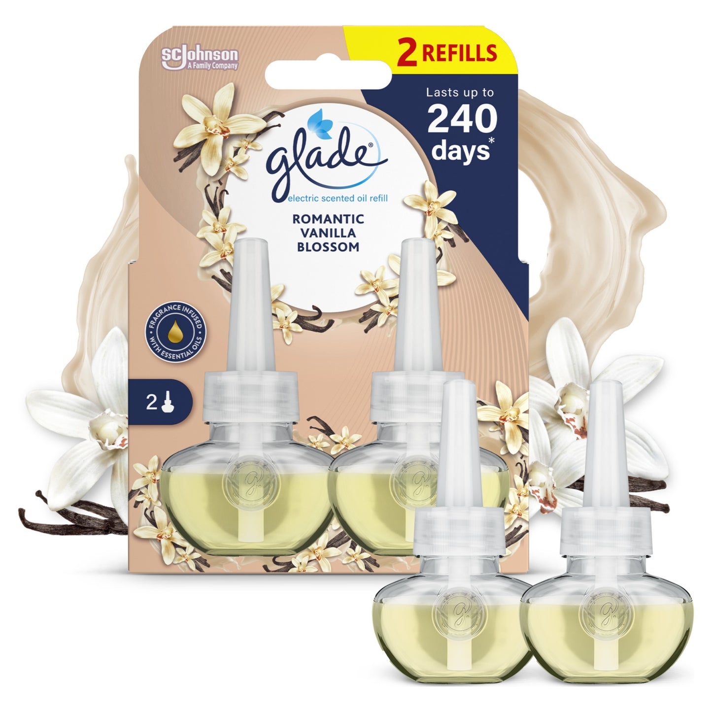 Glade Electric Scented Oil Plug In Twin Refills Vanilla Blossom 2x20ml