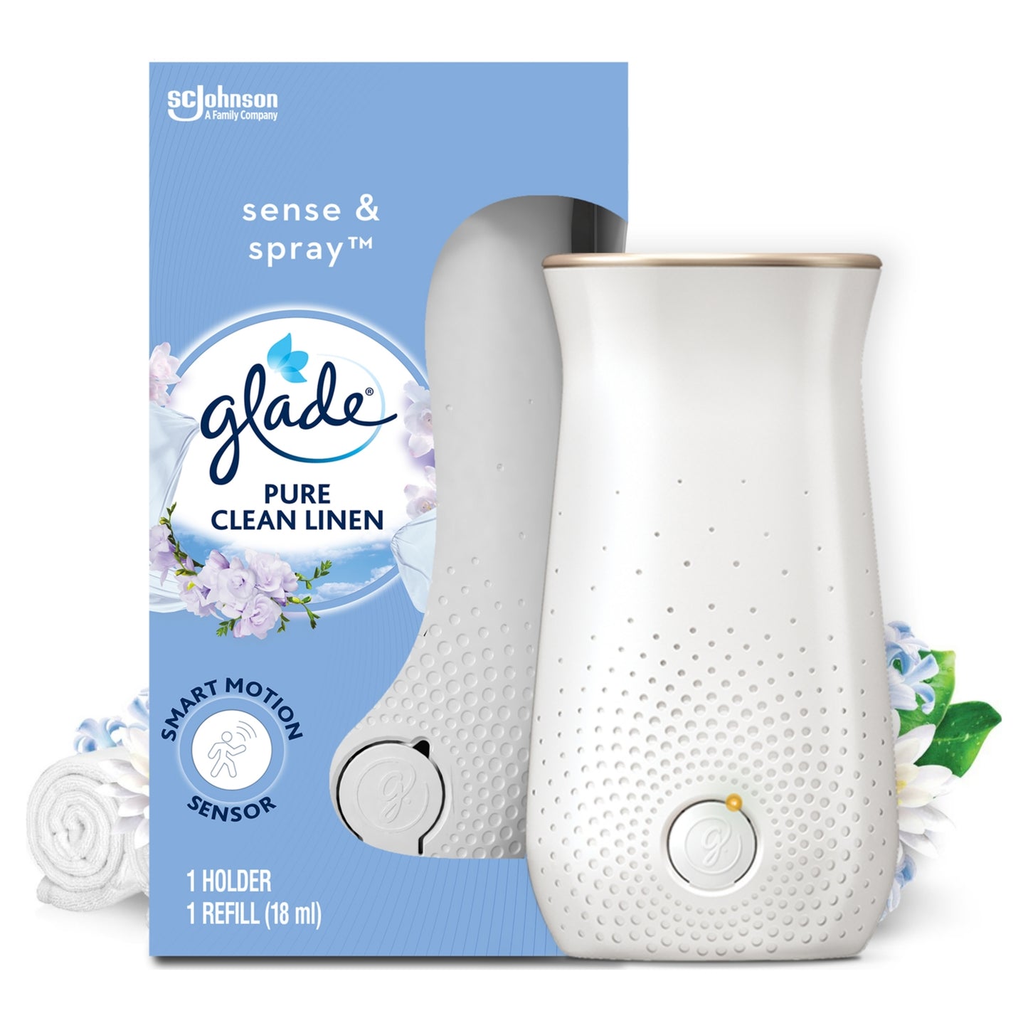Glade Sense & Spray Air Freshener Holder & Refill Clean Linen 18ml