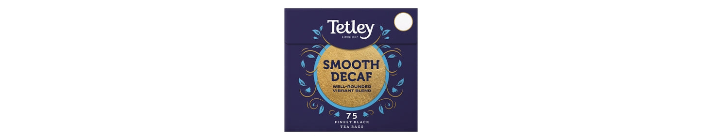 Tetley 75 Smooth Decaf Finest Black Tea Bags 237g