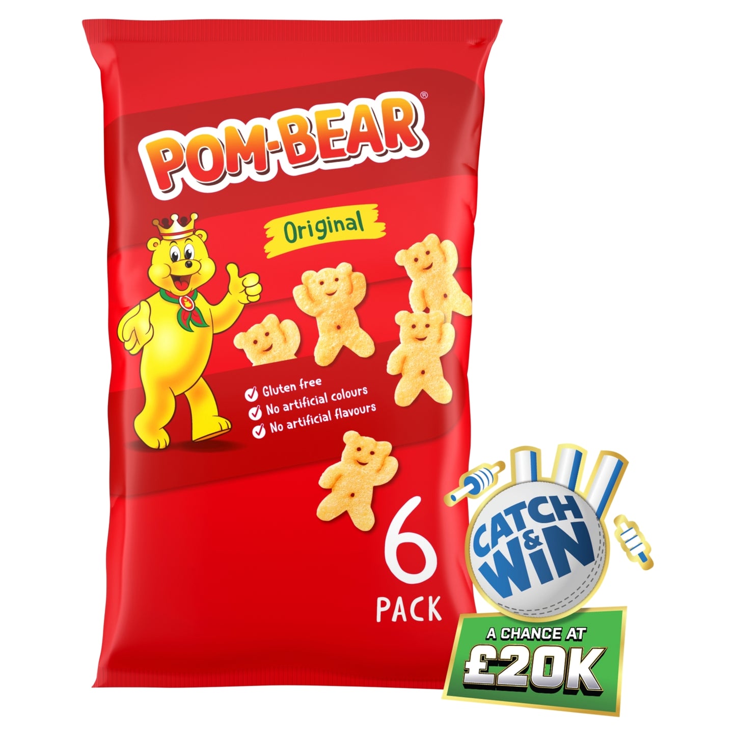 Pom Bear Original Multipack Crisps 6 Pack