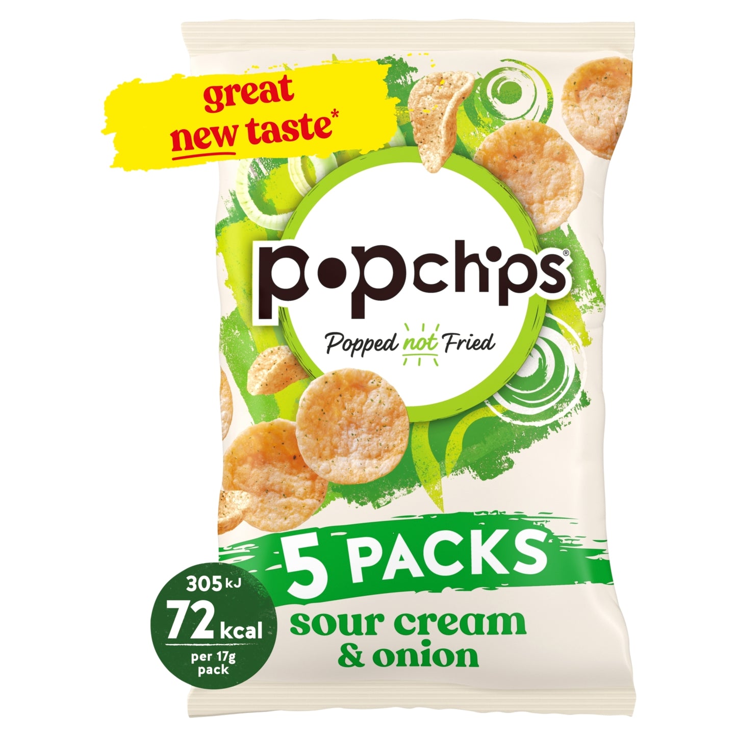 Popchips Sour Cream & Onion Multipack Crisps 5 Pack