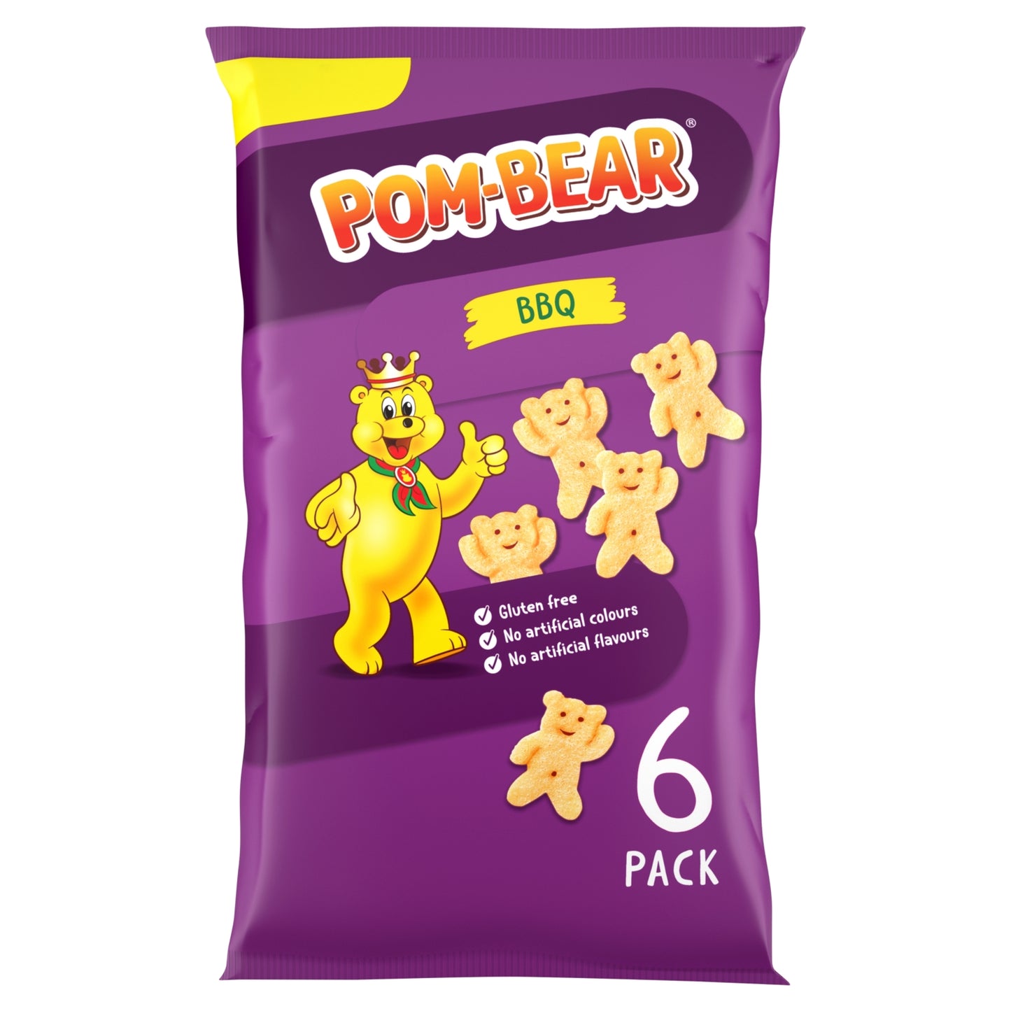 Pom Bear BBQ Multipack Crisps 6 Pack