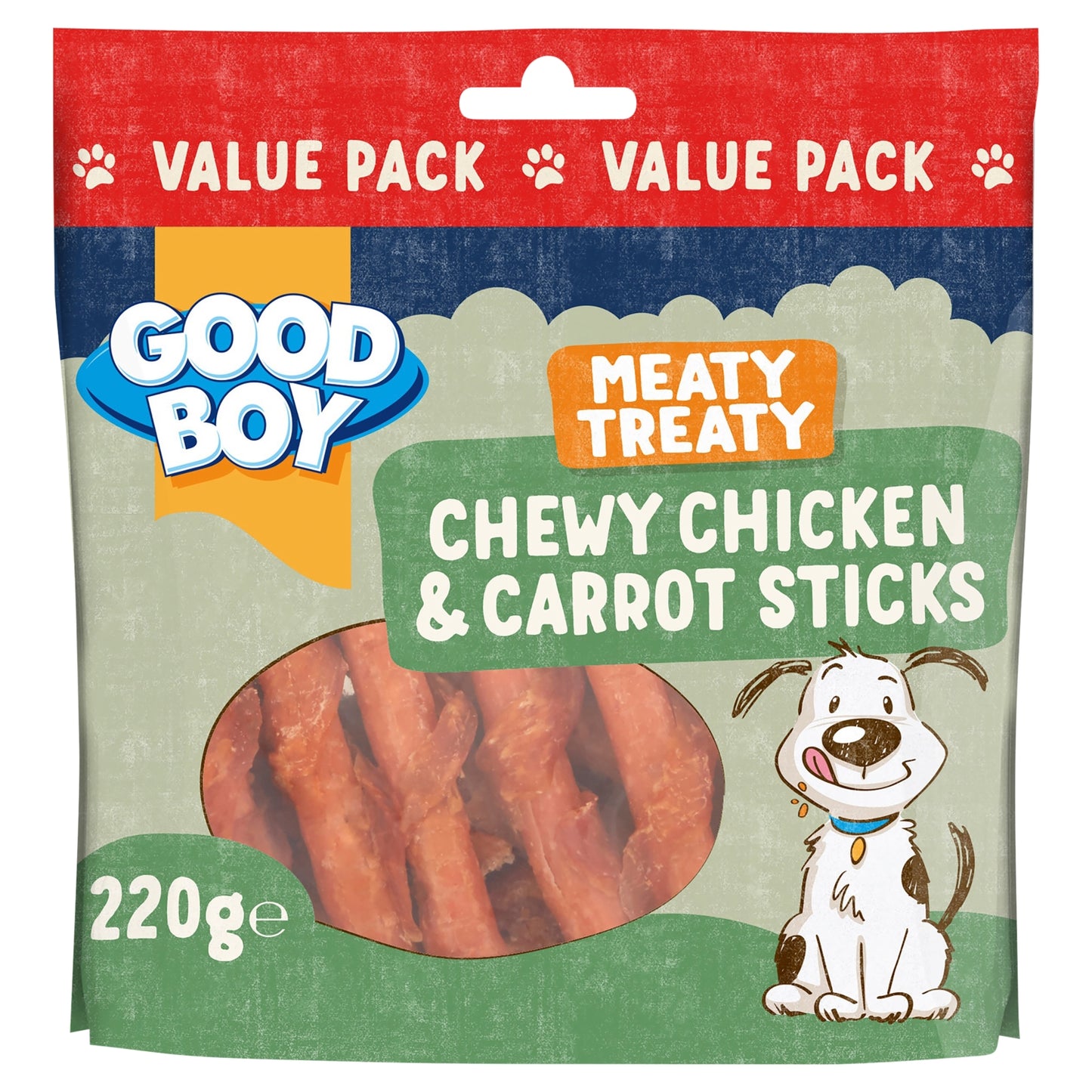 Good Boy Meaty Treaty Chewy Chicken & Carrot Sticks 220g