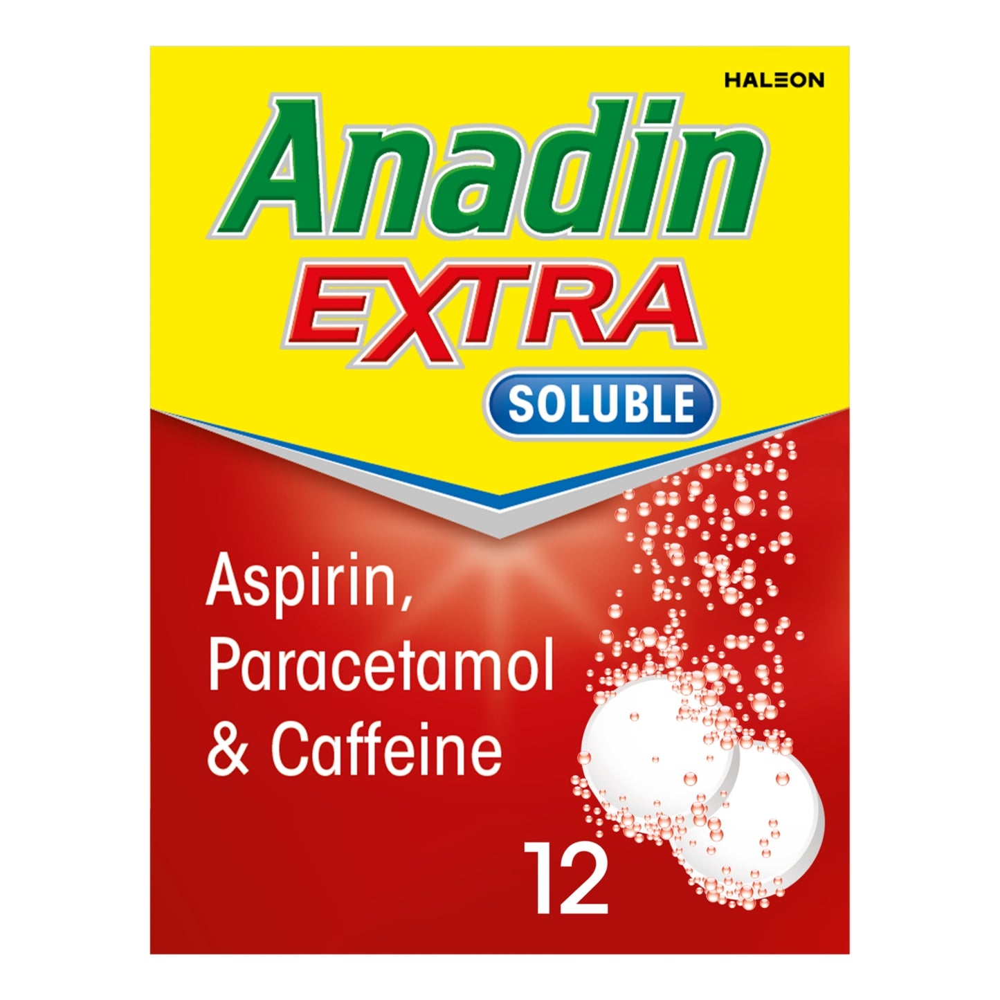 Anadin Extra Soluble Aspirin, Paracetamol, & Caffeine Tablets, 12s