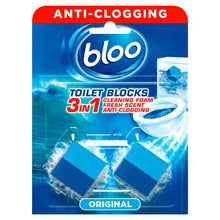 Bloo 3in1 Anti-Clogging Toilet Blocks Original Blue 2 x 50g (100g)