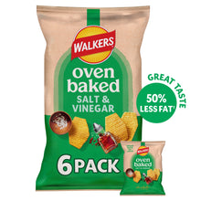 Walkers Baked Salt & Vinegar Snacks Multipack Crisps 6x22g