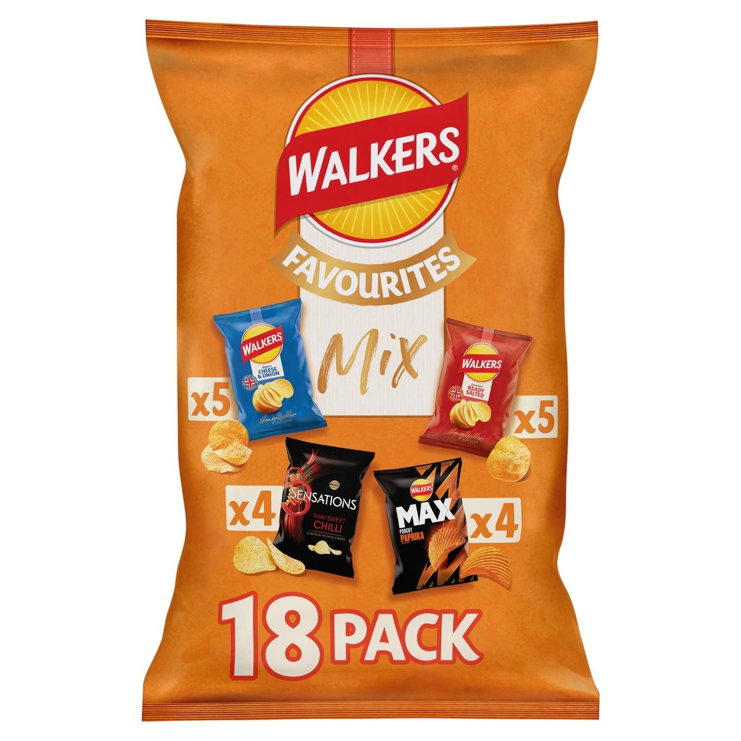 Walkers Favourites Multipack Crisps Mix of 18 Packs