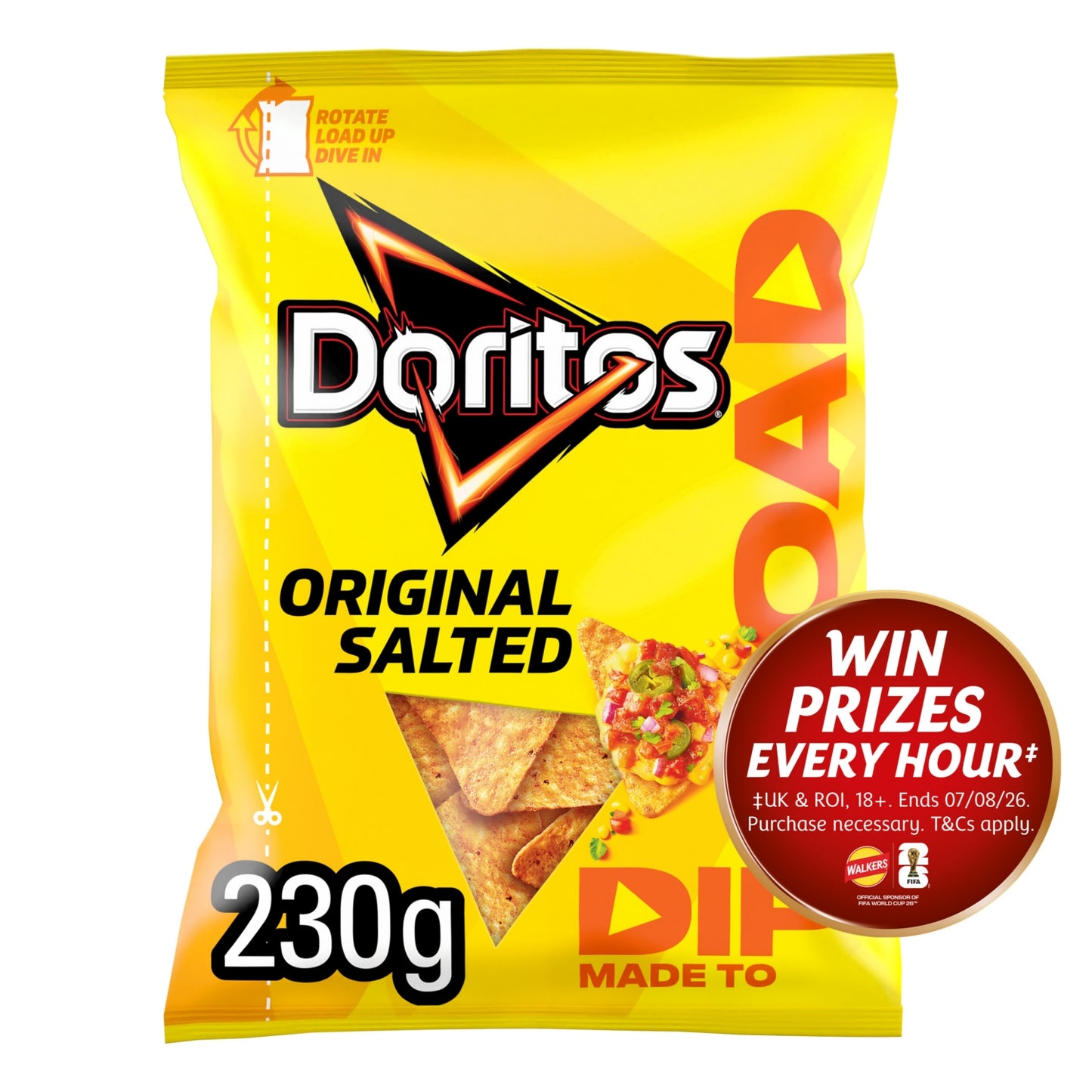 Doritos Dip or Load Salted Tortilla Chips Sharing Crisps 230g