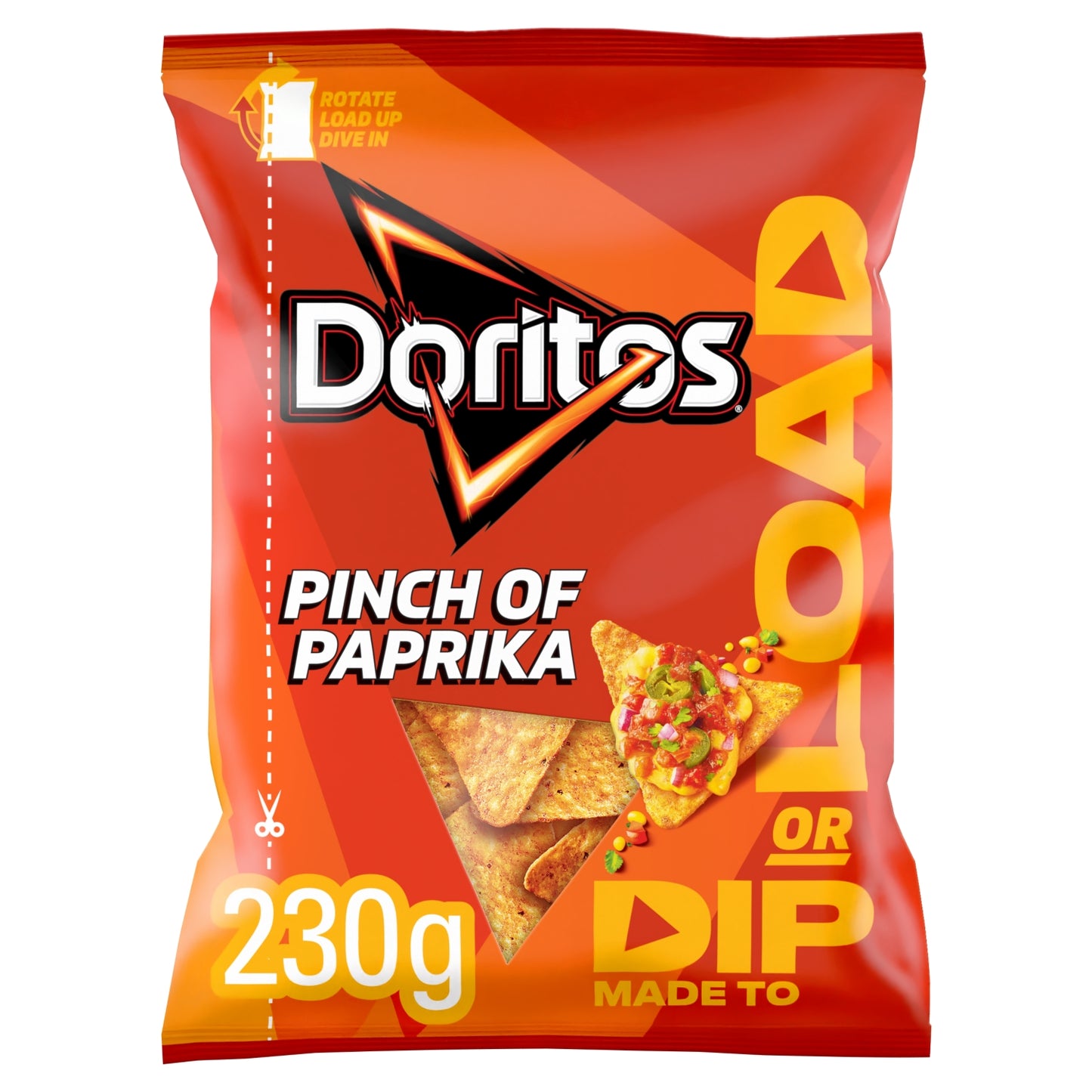 Doritos Dip or Load Paprika Tortilla Chips Sharing Crisps 230g