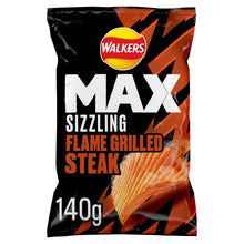 Walkers Max Sizzling Flame Grilled Steak Sharing Crisps 140g