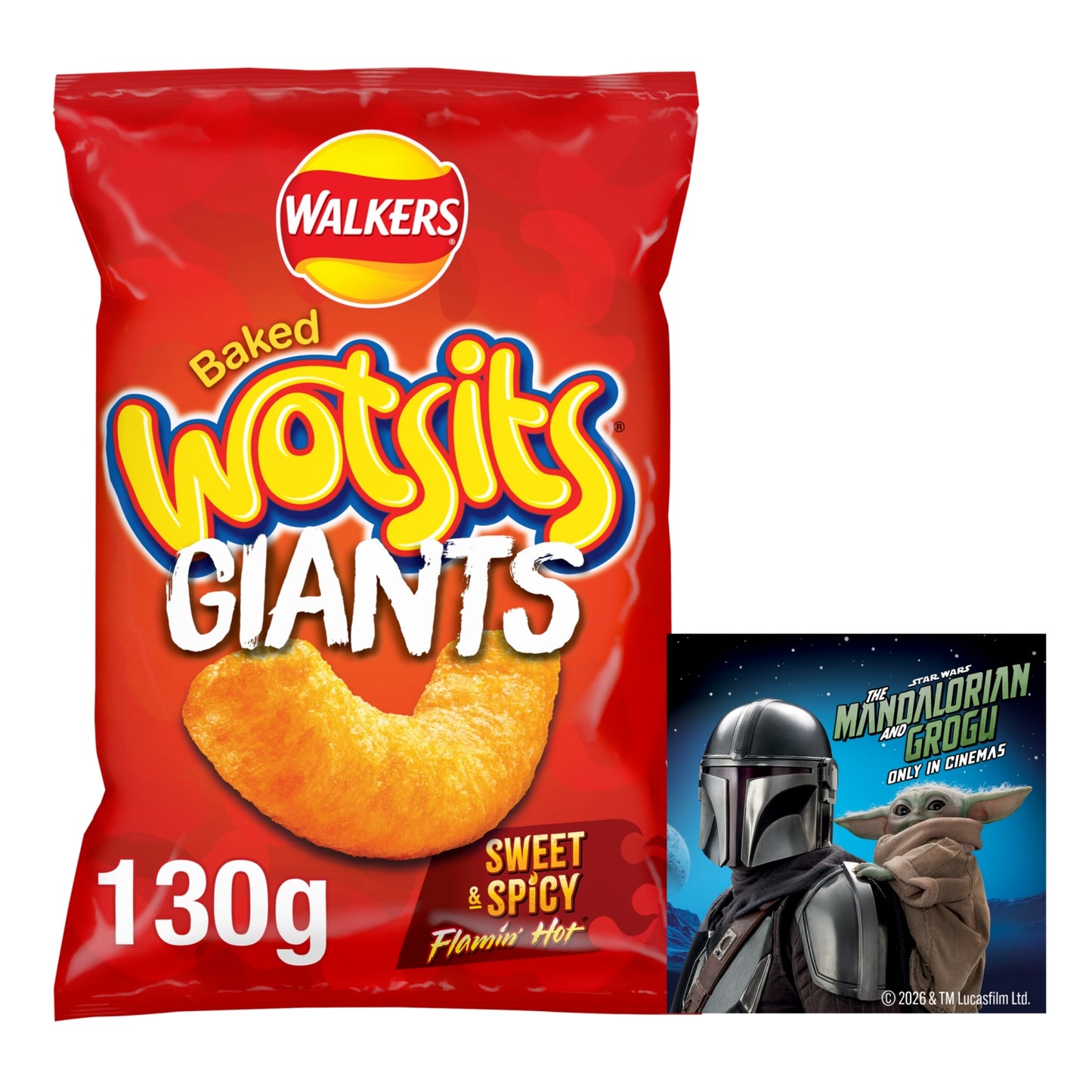 Walkers Wotsits Giants Sweet & Spicy Sharing Snacks Crisps 130g
