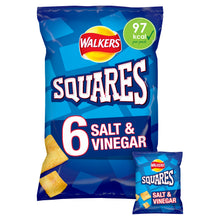 Walkers Squares Salt & Vinegar Multipack Snacks Crisps 6x22g