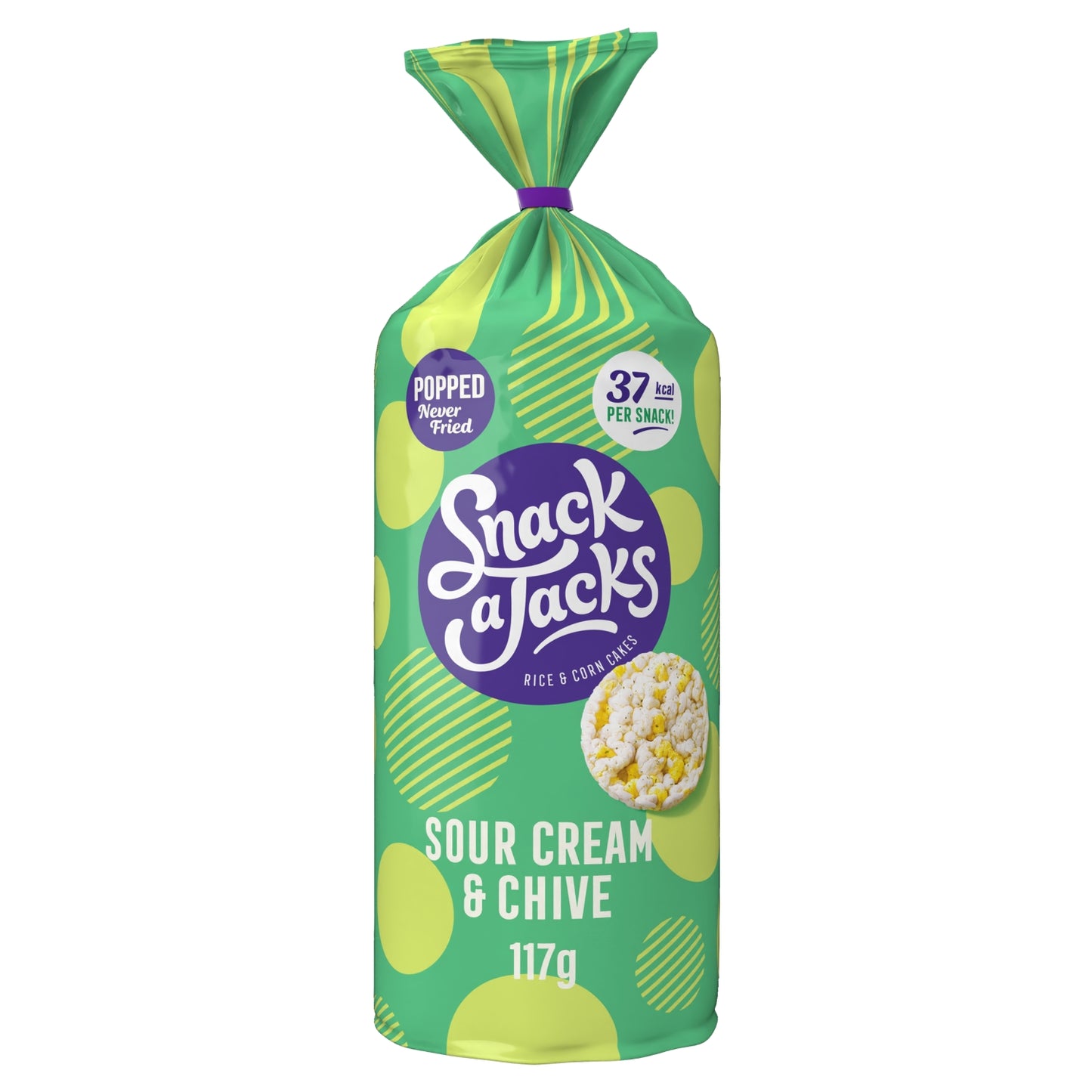 Snack a Jacks Sour Cream & Chive Snacks Rice Cakes Sharing Crisps 117g