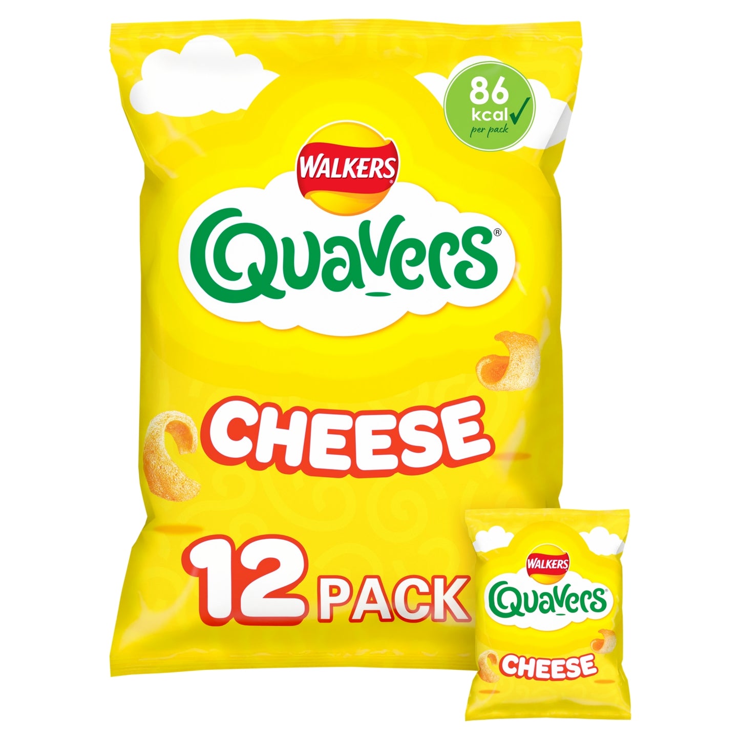 Walkers Quavers Cheese Multipack Snacks Crisps 12x16g