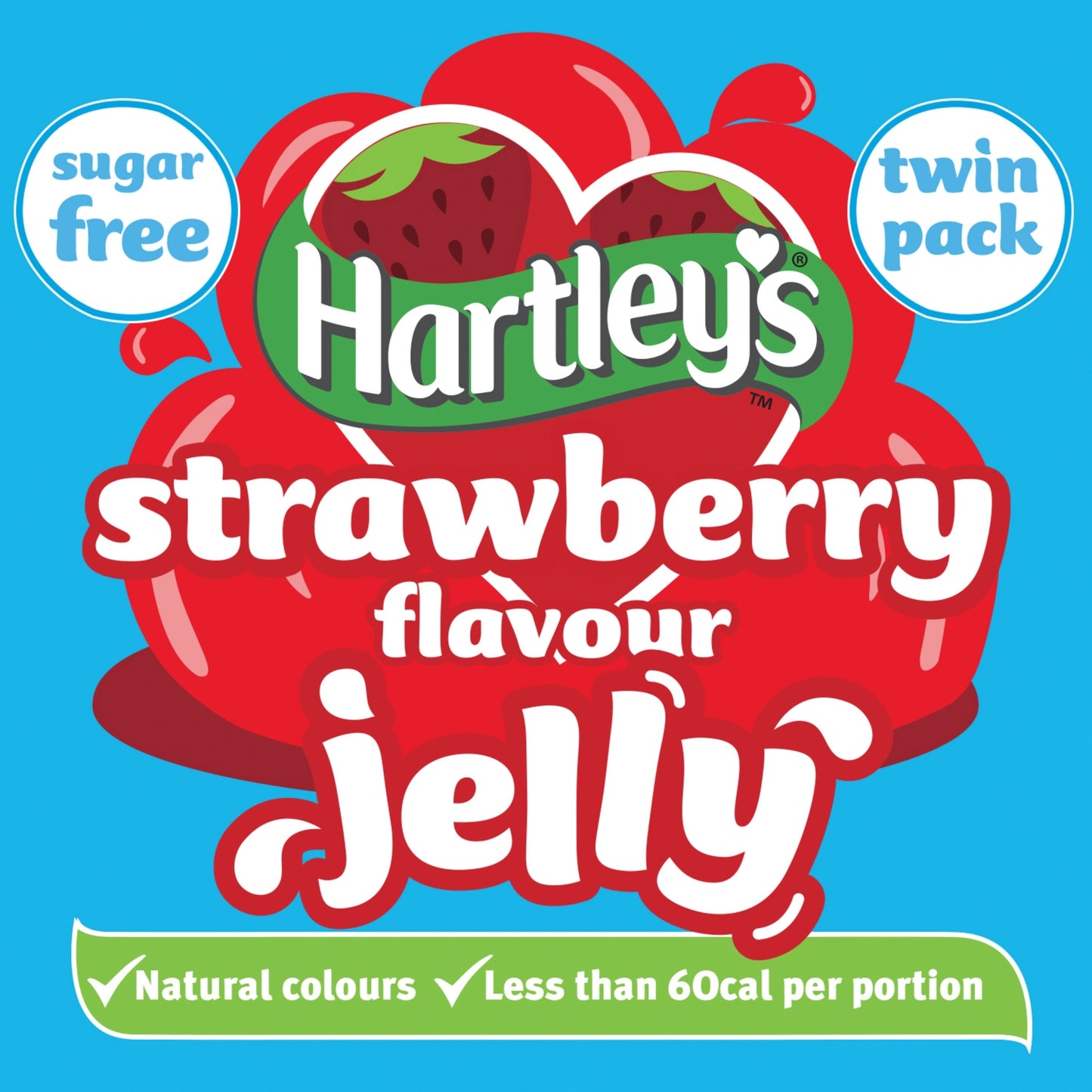 Hartley's Strawberry Flavour Crystal Jelly Sugar Free Twin Pack 23g