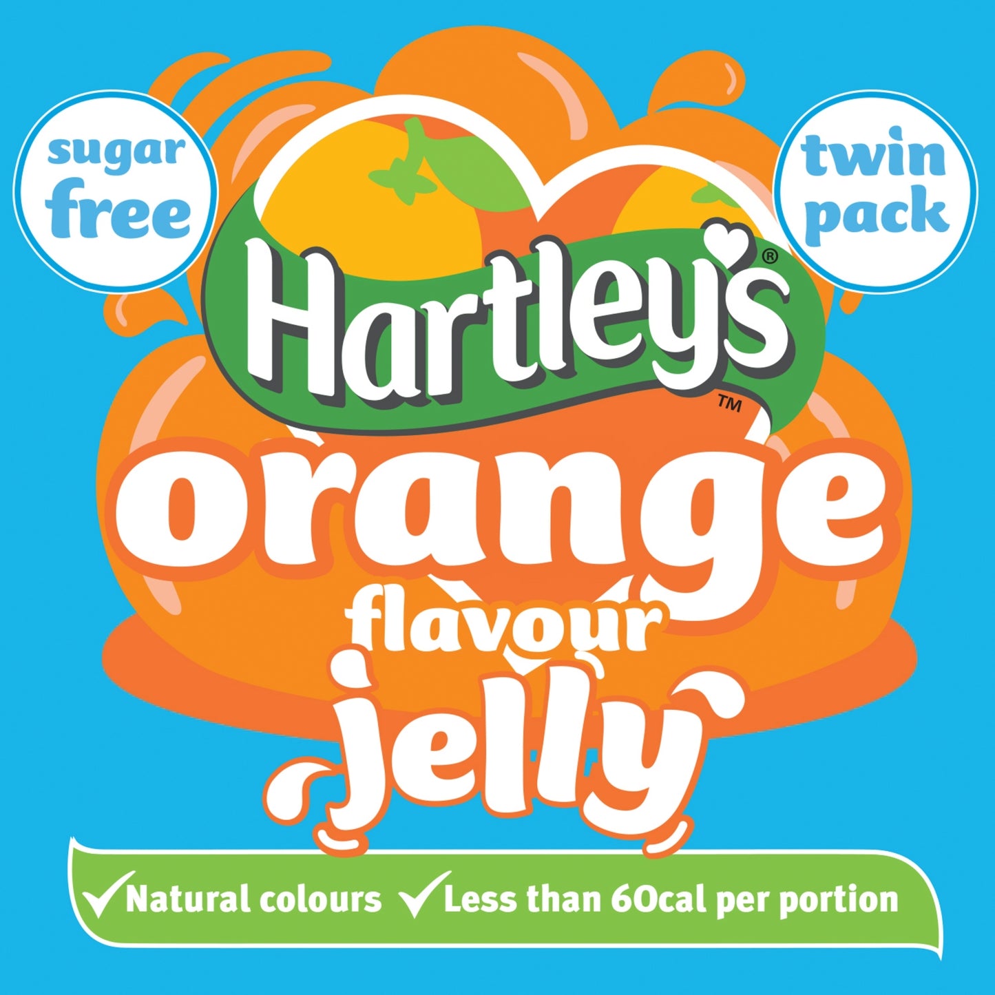 Hartley's Orange Flavour Crystal Jelly Sugar Free Twin Pack 23g