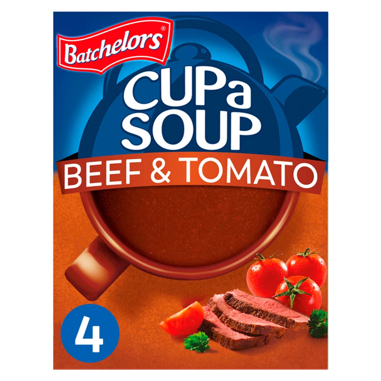 Batchelors Cup a Soup Beef & Tomato 4 Instant Soup Sachets 88g