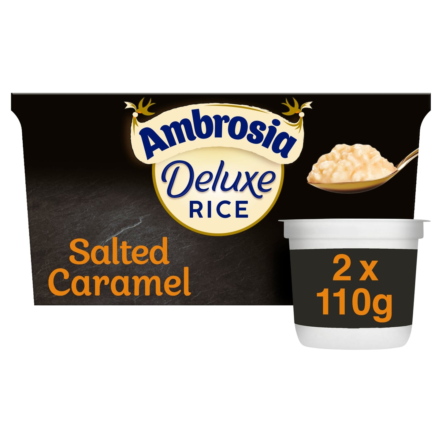 Ambrosia Deluxe Salted Caramel Rice Pudding Dessert Snack Pots 2 x 110g