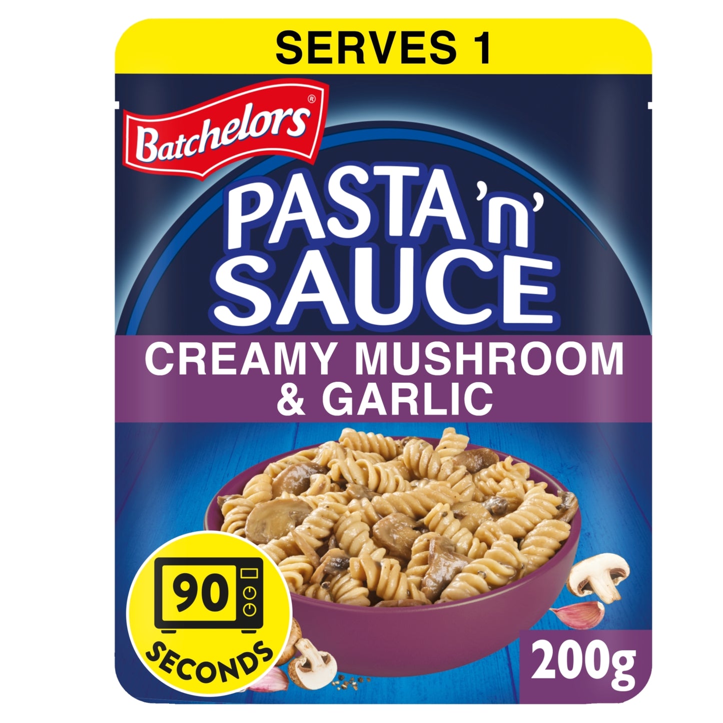Batchelor's Batchelors Pasta 'n' Sauce Microwave Ready Meal Pasta with Mushroom and Garlic 200g