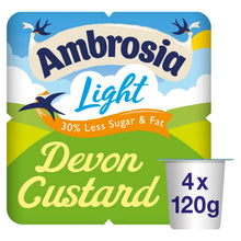 Ambrosia Light Low Fat & Reduced Sugar Custard Dessert Snack Pots 4 x 120g