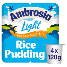 Ambrosia Light Low Fat & Reduced Sugar Rice Pudding Dessert Snack Pots 4 x 120g