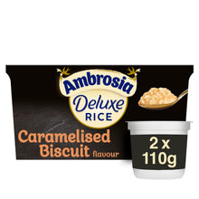 Ambrosia Deluxe Caramelised Biscuit Rice Pudding Dessert Snack Pots 2 x 110g