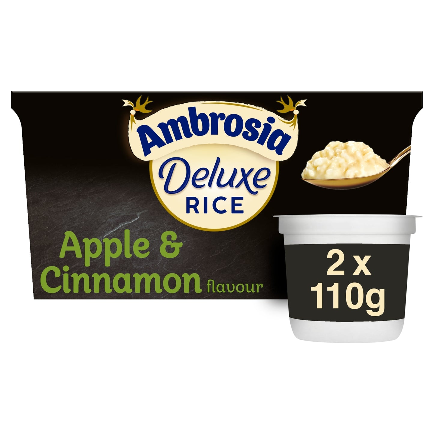 Ambrosia Deluxe Apple & Cinnamon Rice Pudding Dessert Snack Pots 2 x 110g
